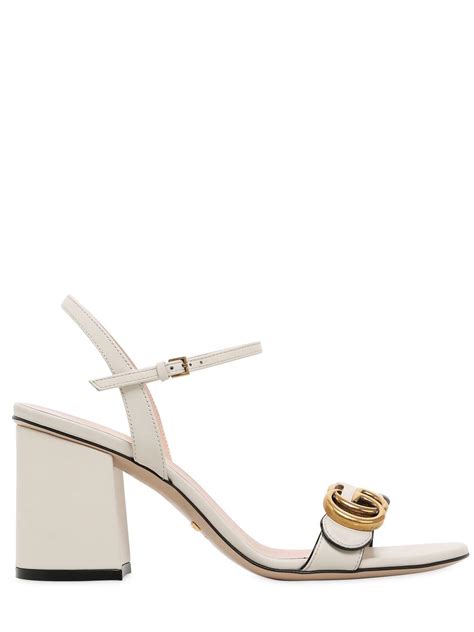 gucci marmont t strap sandal white|Gucci Marmont ankle strap sandals.